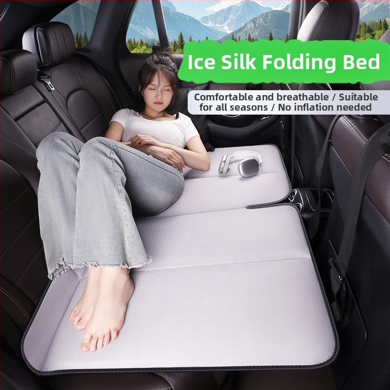 Automobiļu aizmugures sēdekļa guļammaats no Ice Silk, saliekams, vienpusīgs, nav nepieciešams piepumpēt, piemērots sedanam/SUV, divām personām