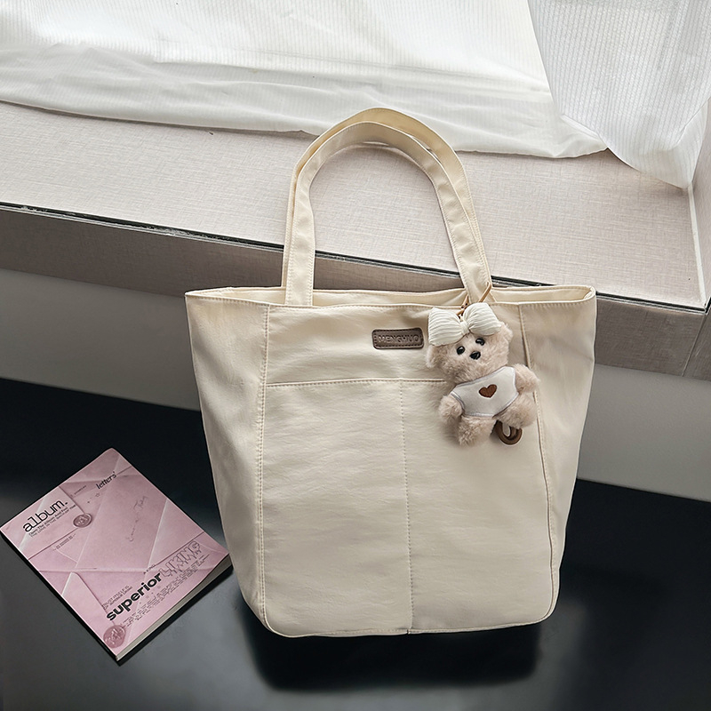 Nailona tote soma studentēm ar lielu ietilpību, ultra viegla, izturīga, jauniešu kampusa stils, Ziemas 2025