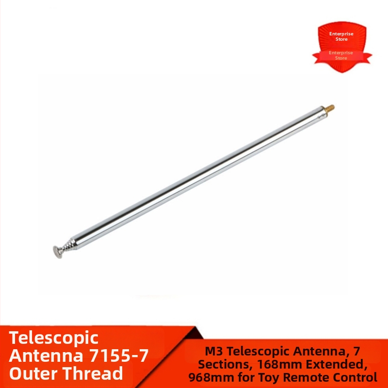 Teleskopická tyčová anténa s vonkajšou závitom M3, 7 sekcií, vysúvacia pre diaľkové ovládanie hračky