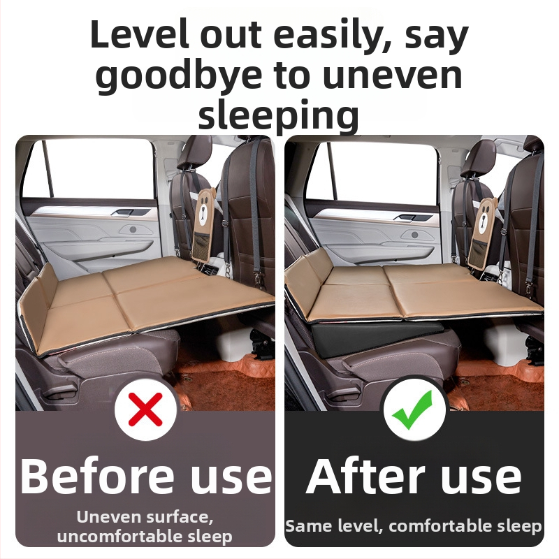 Automobiļa aizmugurējā sēdvietu izlīdzināšanas paliktnis, ar regulējamu augstumu, universāls tips, bez uzpūšanās, pielāgojams