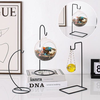 Suport pentru plante, design geometric simplu din fier, material sticlă, stil ins, personalizare disponibilă