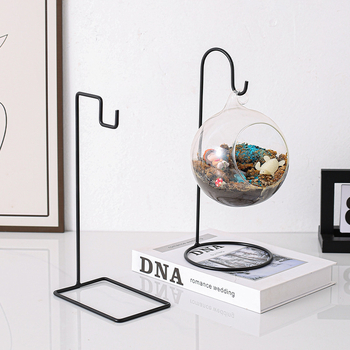 Suport pentru plante, design geometric simplu din fier, material sticlă, stil ins, personalizare disponibilă