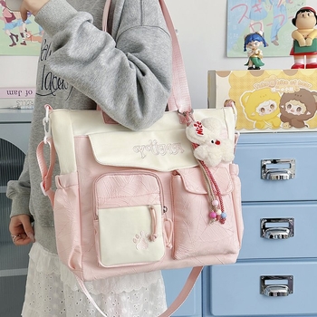 Crossbody torba za učenike s uzorkom slova, Oxford tkanina, otporna na habanje, pogodna za nastavu, izdanje jesen 2025.