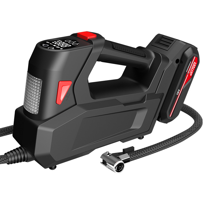 Pompa de aer pentru mașină fără fir, cu afișaj digital, iluminare LED, 12V, 120W, cablu de 3 m