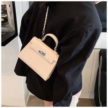 Geantă crossbody Onana din PU — stil street fashion, formă pătrată verticală, închidere cu lacăt