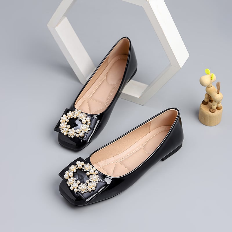 Mary Jane cipele, korejski stil, slip-on, četvrtasti nos, niski potplat, PU uložak