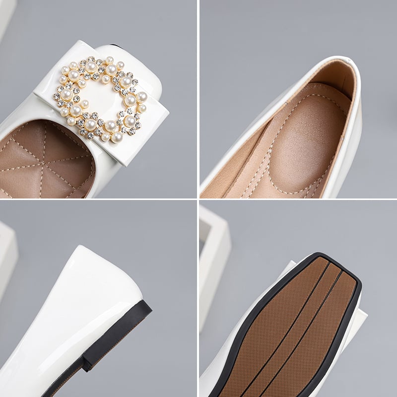 Mary Jane cipele, korejski stil, slip-on, četvrtasti nos, niski potplat, PU uložak