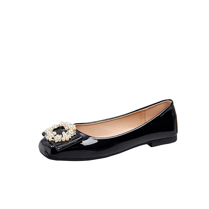 Mary Jane cipele, korejski stil, slip-on, četvrtasti nos, niski potplat, PU uložak