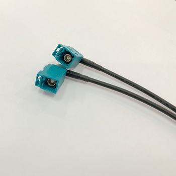 Fakra Z RG174 cablu adaptor extindere pentru radiourile GPS auto și maritime; conectori curbi/ drepți, masculin/feminin; material izolator: cupru pur placat cu nichel și aur; aplicații: comunicații