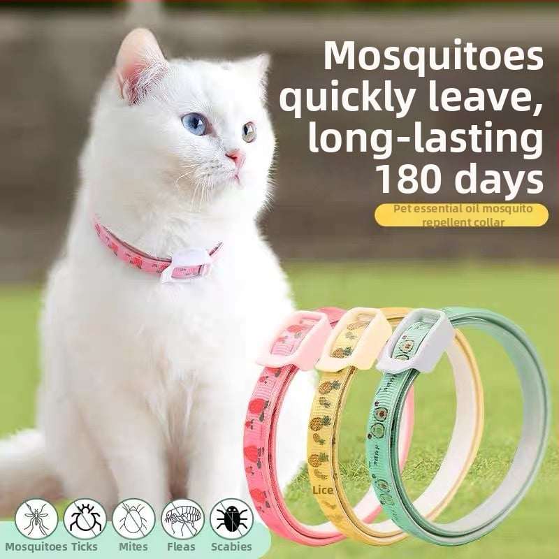 Colier repelent pentru animale de companie, reglabil, lavabil, împotriva puricilor, din nailon