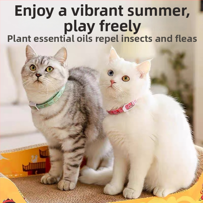 Colier repelent pentru animale de companie, reglabil, lavabil, împotriva puricilor, din nailon