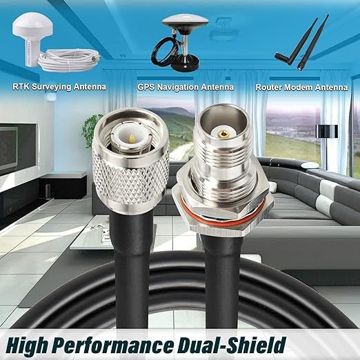 Cablu Extensie RTK/GPS, conector TNC masculin la TNC feminin, montaj posterior, pentru receptor GPS de navigație pe navă — Cod articol: TNC-J la TNC-KY; Brand propriu: Da; Export cross-border exclusiv: Da