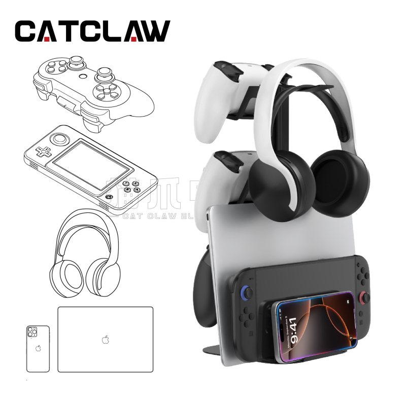 Βάση στήριξης από κράμα αλουμινίου για χειριστήρια παιχνιδιών, ταμπλέτες και φορητούς υπολογιστές, με κατσαβίδι και οδηγό χρήσης