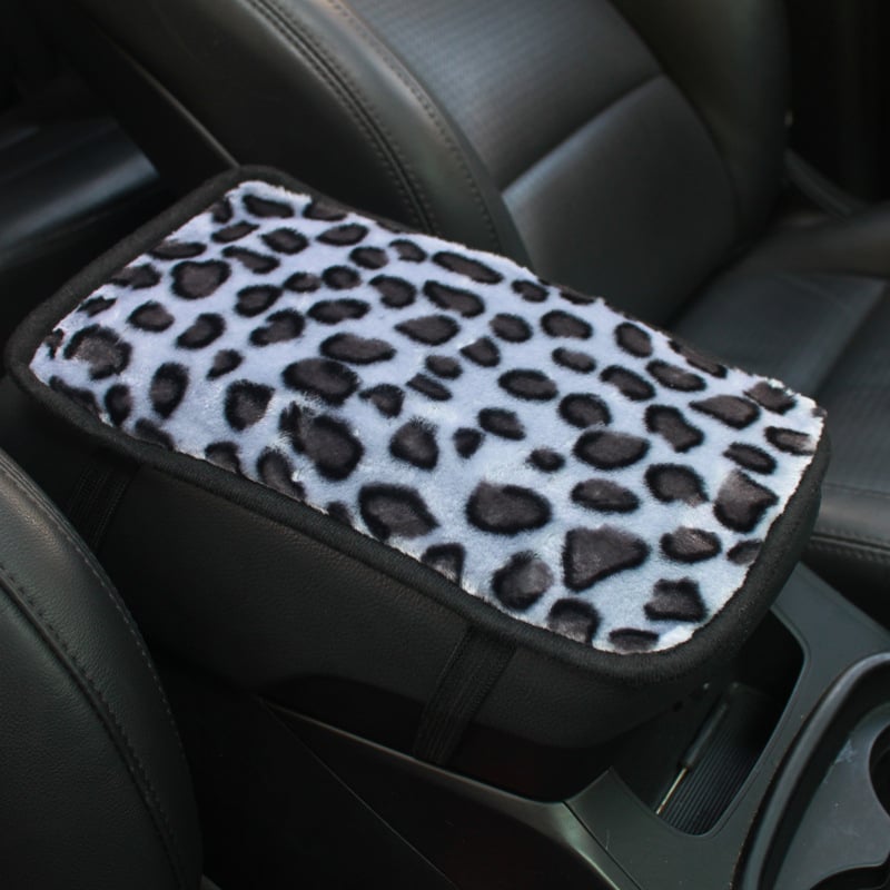 Леопардов принт калъф за централен подлакътник, изкуствена вълна, Vanilla Mountain, универсална съвместимост, персонализация налична