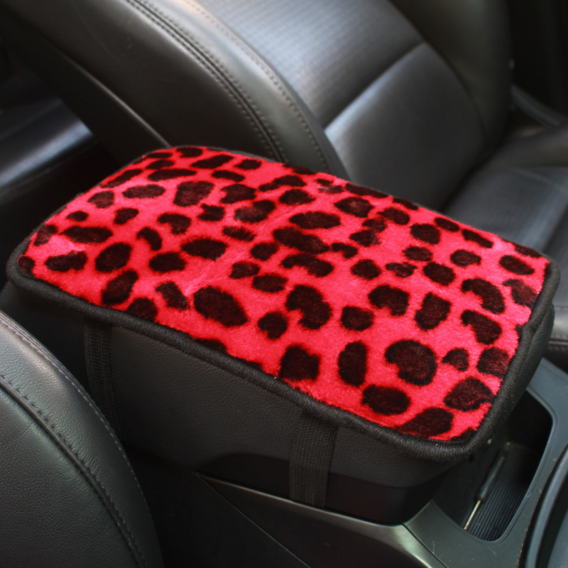 Леопардов принт калъф за централен подлакътник, изкуствена вълна, Vanilla Mountain, универсална съвместимост, персонализация налична