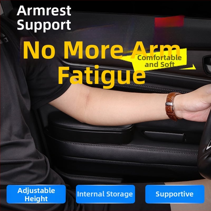 Automašīnas roku balsts vadītājam ar augstuma palielinošu spilvenu (Plastmasa, 0.5 kg, universāla saderība)