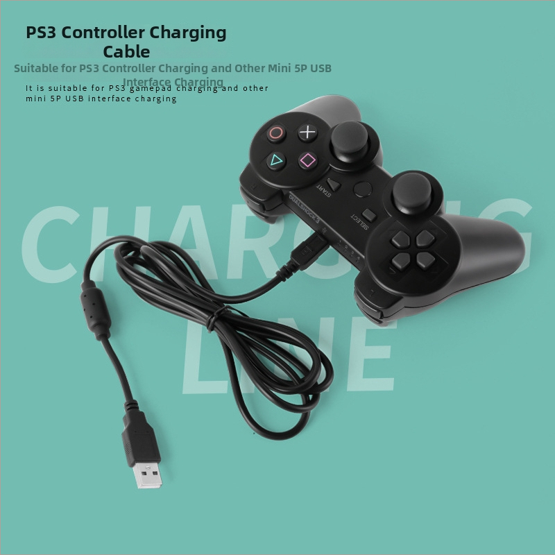 Cablu USB de date și încărcare pentru PS3 Mini5P ( interfață USB • conectare directă • compatibil cu consola PS3 • material PVC )