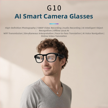 Έξυπνα γυαλιά AI G10 — κάμερα 8MP, εγγραφή βίντεο 1080p με μετάφραση σε πραγματικό χρόνο, τοπική μετάδοση AI, Bluetooth