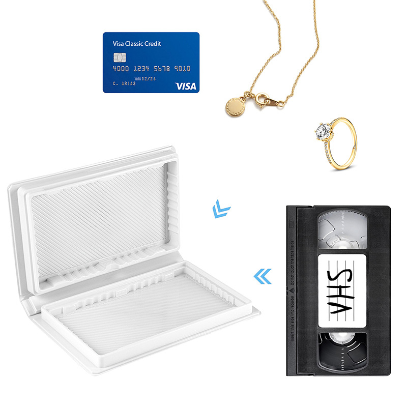 Cutie de depozitare pentru casete VHS, husă protectoare portabilă din PVC pentru casete VHS și depozitare de carduri