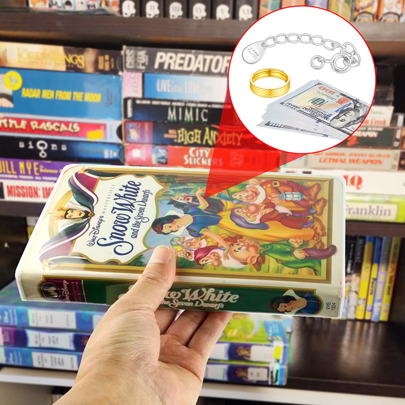 Cutie de depozitare pentru casete VHS, husă protectoare portabilă din PVC pentru casete VHS și depozitare de carduri