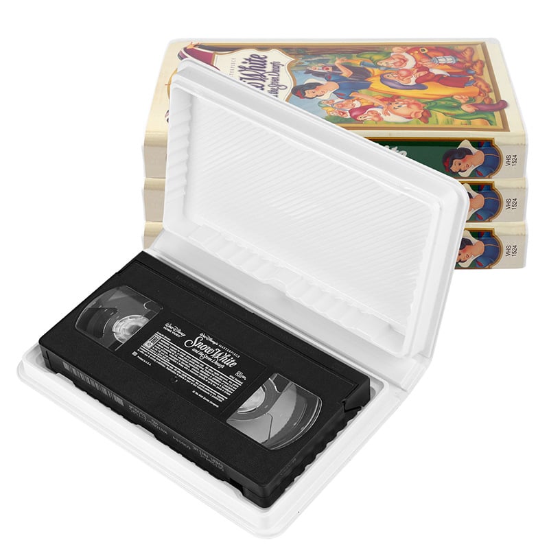 Cutie de depozitare pentru casete VHS, husă protectoare portabilă din PVC pentru casete VHS și depozitare de carduri