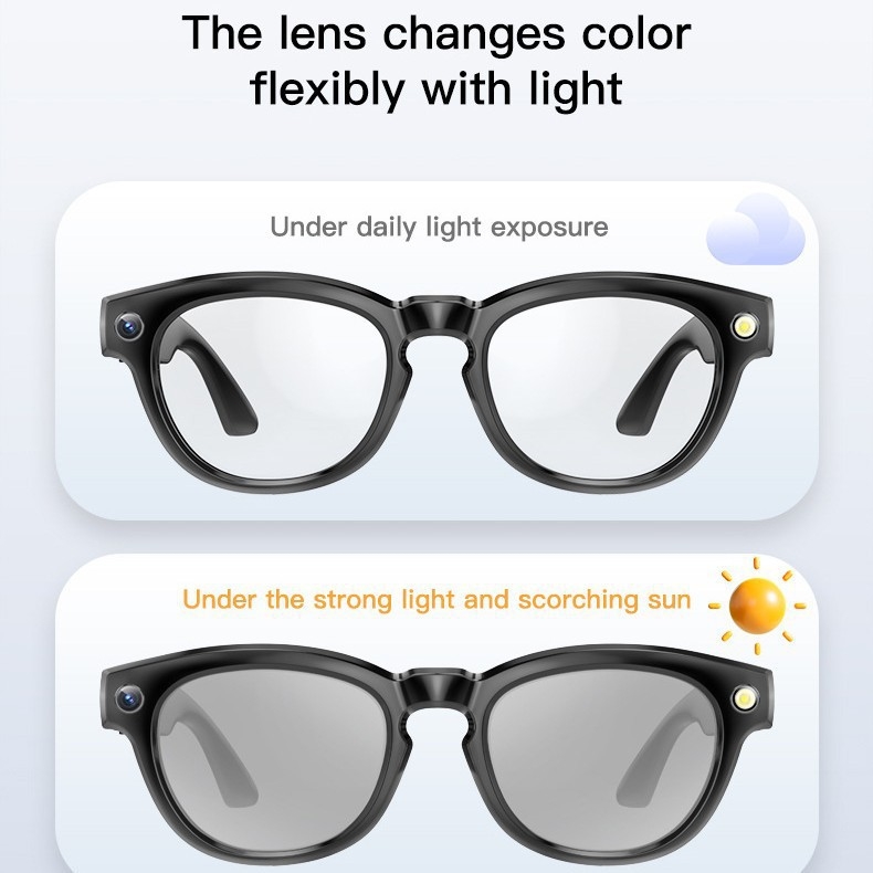 Inteligentné okuliare s kamerou, model GS380, 2MP kamera, 4GB RAM, 260mAh batéria, kompatibilné s Androidom a iOS