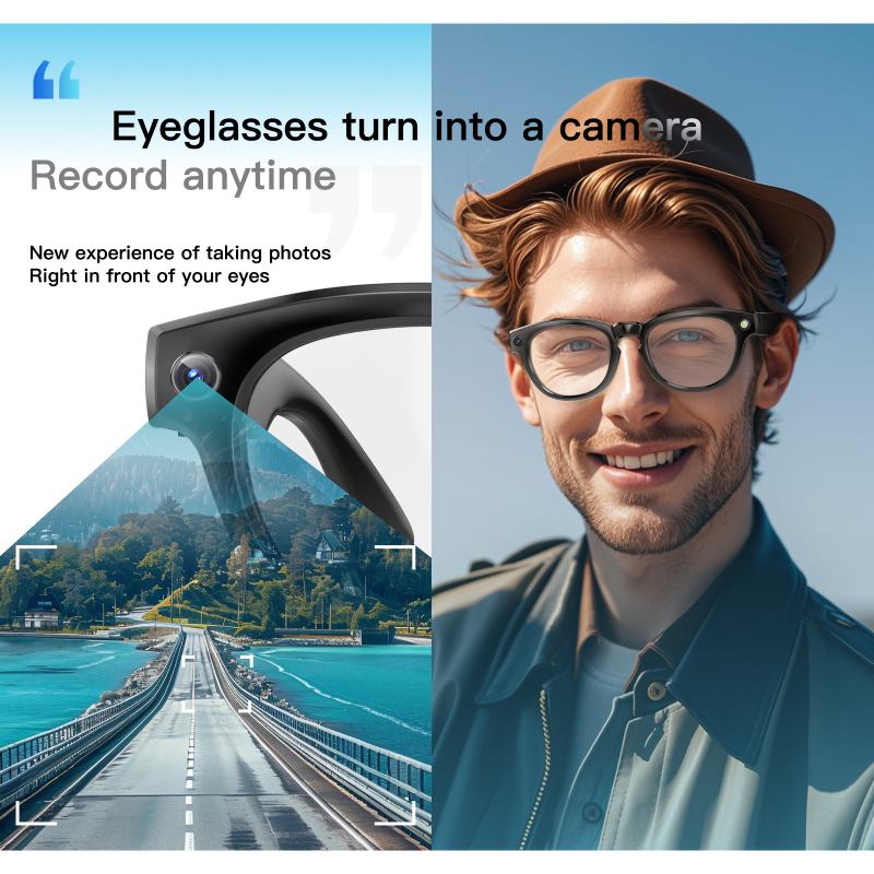 Inteligentné okuliare s kamerou, model GS380, 2MP kamera, 4GB RAM, 260mAh batéria, kompatibilné s Androidom a iOS