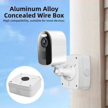 Alumīnija sakausējuma monitoringa stiprinājums ar slēgtu kabeli kastīti, universāls iekštelpu/ āra lietošanai, sienas vai pakarināms montāžas stiprinājums kupolkamerām ar kvadrātīgu pamatu