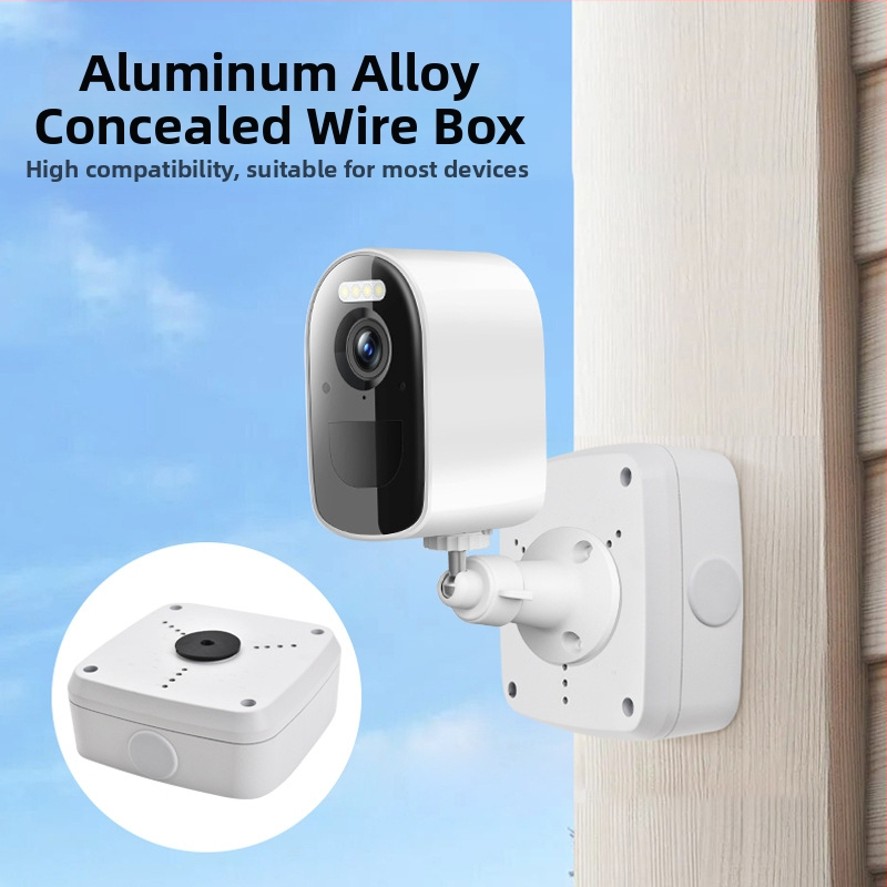 Alumīnija sakausējuma monitoringa stiprinājums ar slēgtu kabeli kastīti, universāls iekštelpu/ āra lietošanai, sienas vai pakarināms montāžas stiprinājums kupolkamerām ar kvadrātīgu pamatu