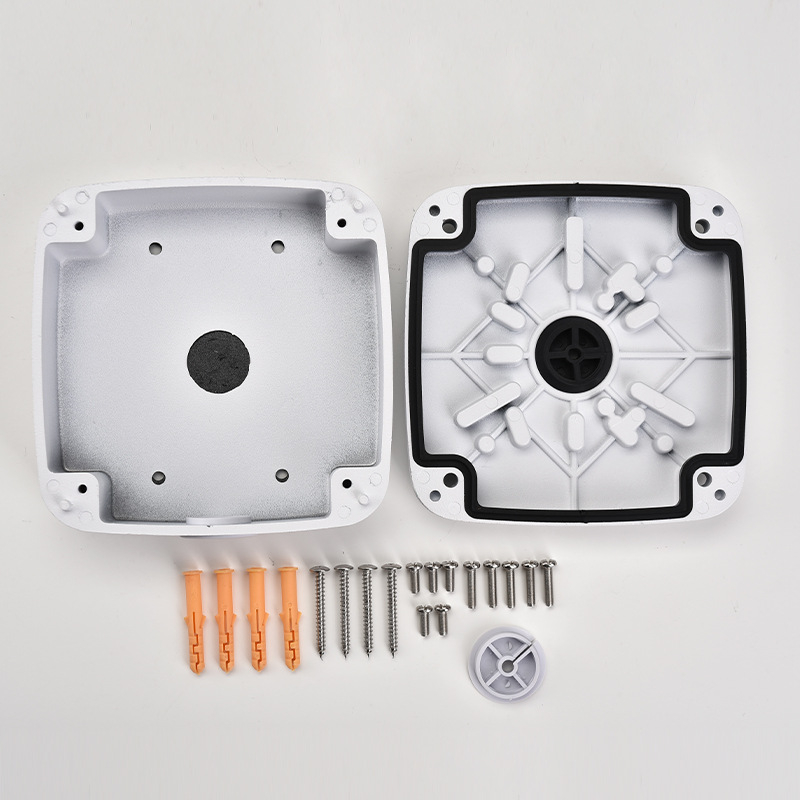 Alumīnija sakausējuma monitoringa stiprinājums ar slēgtu kabeli kastīti, universāls iekštelpu/ āra lietošanai, sienas vai pakarināms montāžas stiprinājums kupolkamerām ar kvadrātīgu pamatu