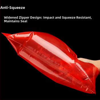 Permatomas PE maisto pakavimo maišelis su savarankišku užsegimu, sustorintas, užsegimo ilgis 1–1,5 cm