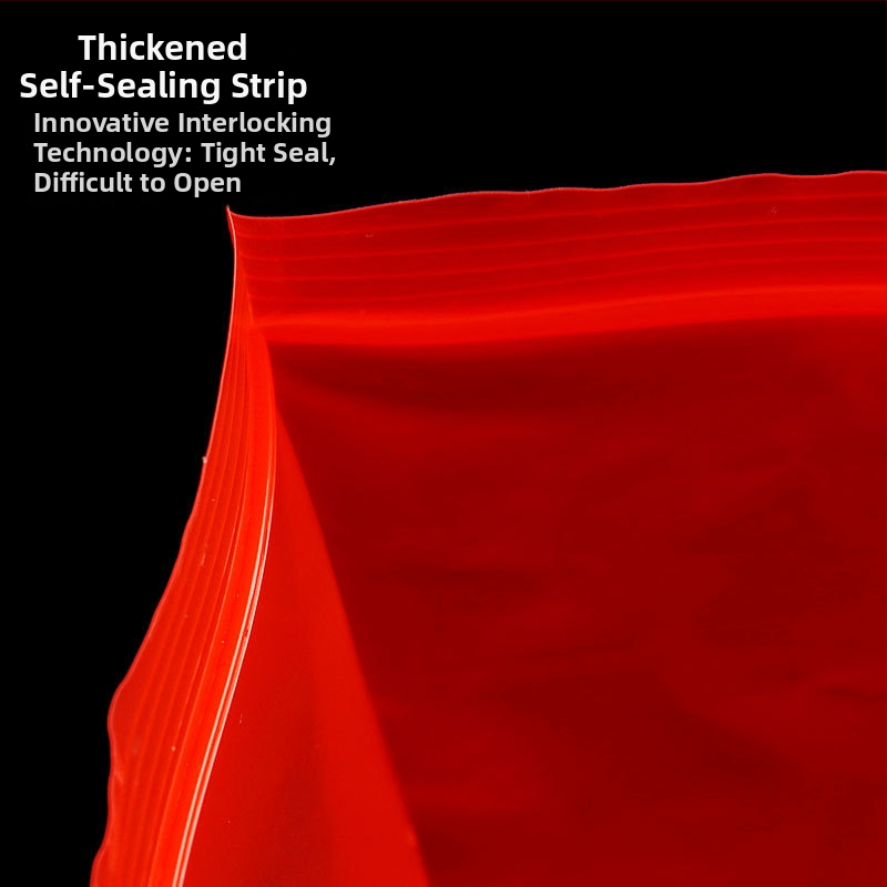 Permatomas PE maisto pakavimo maišelis su savarankišku užsegimu, sustorintas, užsegimo ilgis 1–1,5 cm