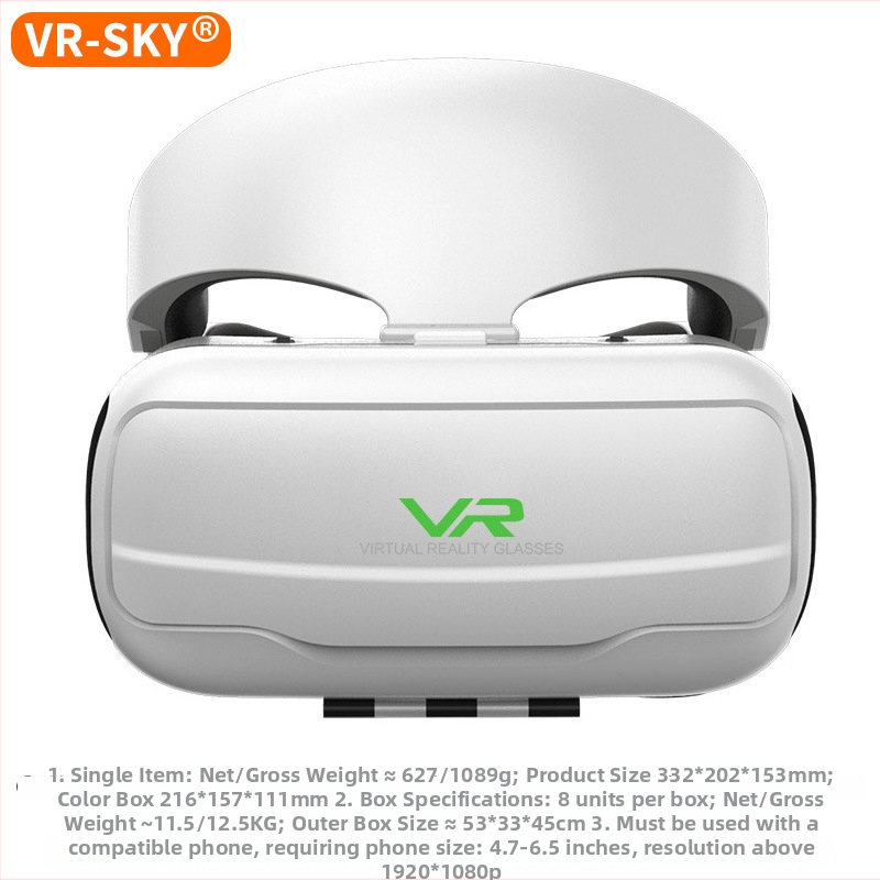 G02ef VR brilles – galvas stiprinājums, videoinputs no viedtālruņa, izšķirtspēja 720–1080, 3D virtuālā realitāte