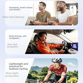 Ochelari Bluetooth cu gradient, protecție UV, cască TWS (ABS; baterie duală 90mAh; montare pe cap; control tactil + buton)