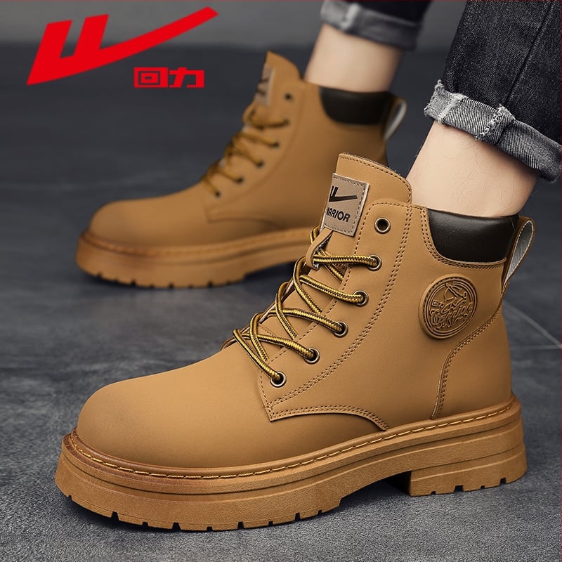 Мартин ботинки за мъже - водоустойчиви, повишаване на височината, противохлъзгащи подметки, топли, с височина на петата 3–5 см