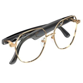 W100B AI Ochelari — Traducere, Muzică și Apeluri, Poartă pe cap, Control tactil, ABS, 170mAh, Fără cameră