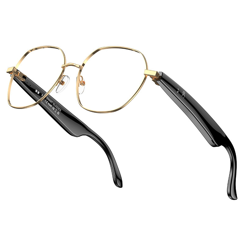 W100B AI Ochelari — Traducere, Muzică și Apeluri, Poartă pe cap, Control tactil, ABS, 170mAh, Fără cameră