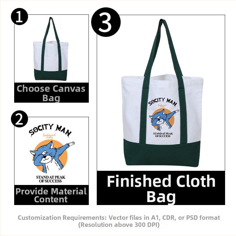 Chuxin plátená taška s logom – skladom a prispôsobiteľná; UV digitálna tlač a sieťotlač; štýl kabelky