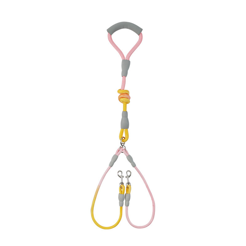 Nylonové dvojhlavé vodítko pre psy, nevratný ťahový pás, jeden na dva, pôvod Zhejiang