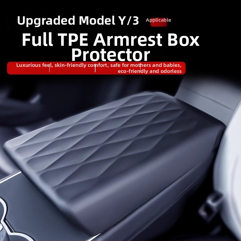 Kryt centrálnej lakťovej konzoly pre Tesla Model 3/Y – TPE ochranný kryt, vlastní spracovanie