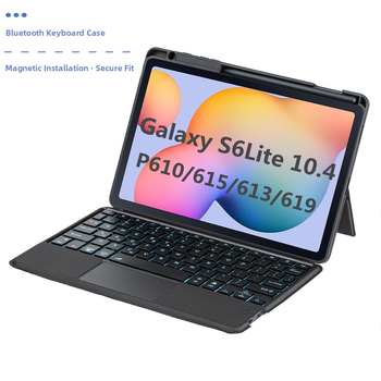 Bluetooth klaviatūros dėklas Samsung Tab S10 Lite — išsegiamas vyrius, apšviesta klaviatura, modelis H610, suderinamas su P610/A9Plus