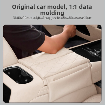 Kožený kryt podrúčky pre Jietu X70L – centrálny ochranný vankúš s vyvýšením, prispôsobiteľný, Forge Ahead