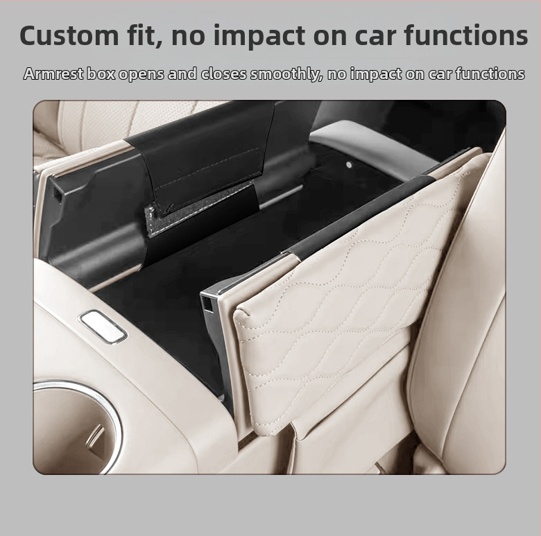 Kožený kryt podrúčky pre Jietu X70L – centrálny ochranný vankúš s vyvýšením, prispôsobiteľný, Forge Ahead