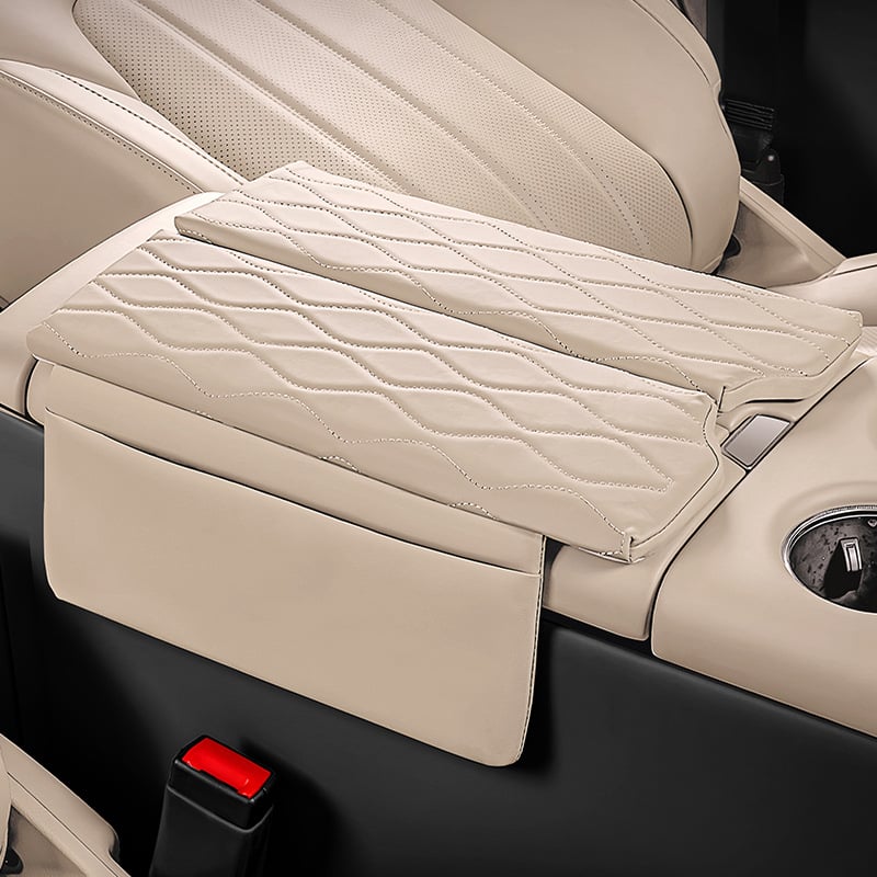 Kožený kryt podrúčky pre Jietu X70L – centrálny ochranný vankúš s vyvýšením, prispôsobiteľný, Forge Ahead