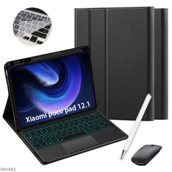 Husa cu tastatură Bluetooth iluminată pentru Xiaomi Poco Pad 12.1