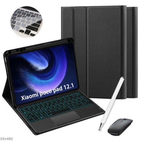 Husa cu tastatură Bluetooth iluminată pentru Xiaomi Poco Pad 12.1