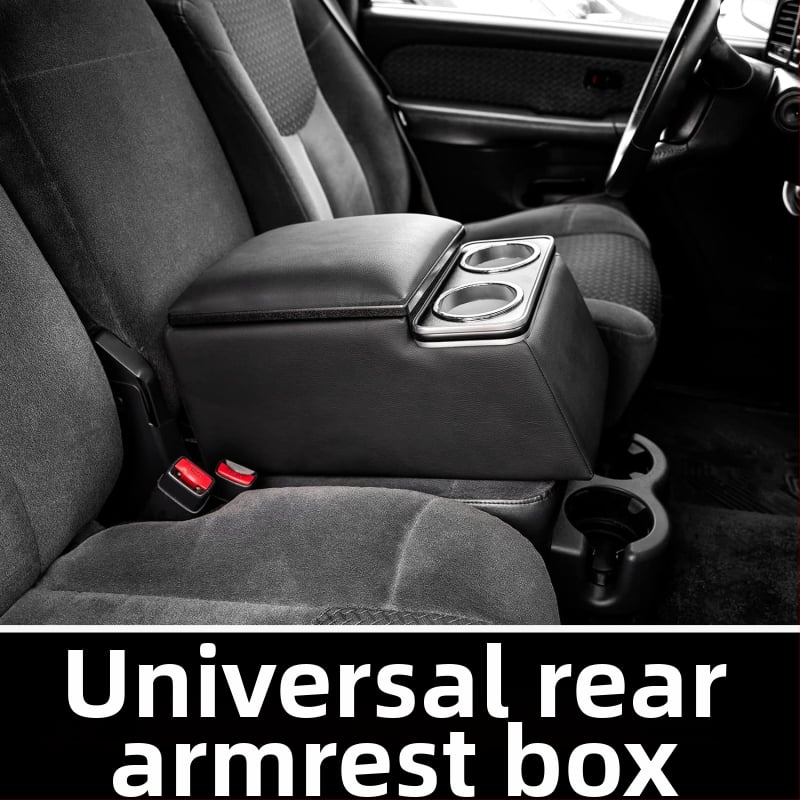Aizmugurējā sēdekļa centrālā konsole ar krūžu turētāju un mīkstu spilvenu, koka materiāls, 4 kg, pielāgota apstrāde, universāls aizmugurējo sēdekļu modelis