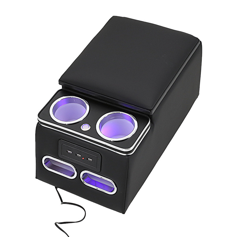 Aizmugurējā sēdekļa centrālā konsole ar krūžu turētāju un mīkstu spilvenu, koka materiāls, 4 kg, pielāgota apstrāde, universāls aizmugurējo sēdekļu modelis