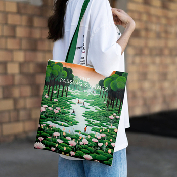 Vászon táska általános használatra; alj és oldalak nélkül; testre szabható; digitális nyomtatás; poliészter-pamut