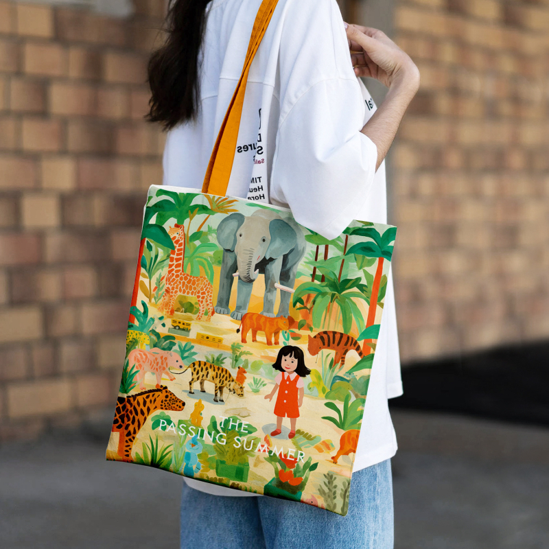 Vászon táska általános használatra; alj és oldalak nélkül; testre szabható; digitális nyomtatás; poliészter-pamut